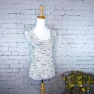 St. John Sport Sleeveless Scoop Neck Sweater White Medium